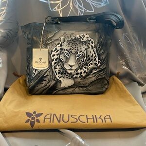 Anuschka Cleopatra Leopard Tote NWT